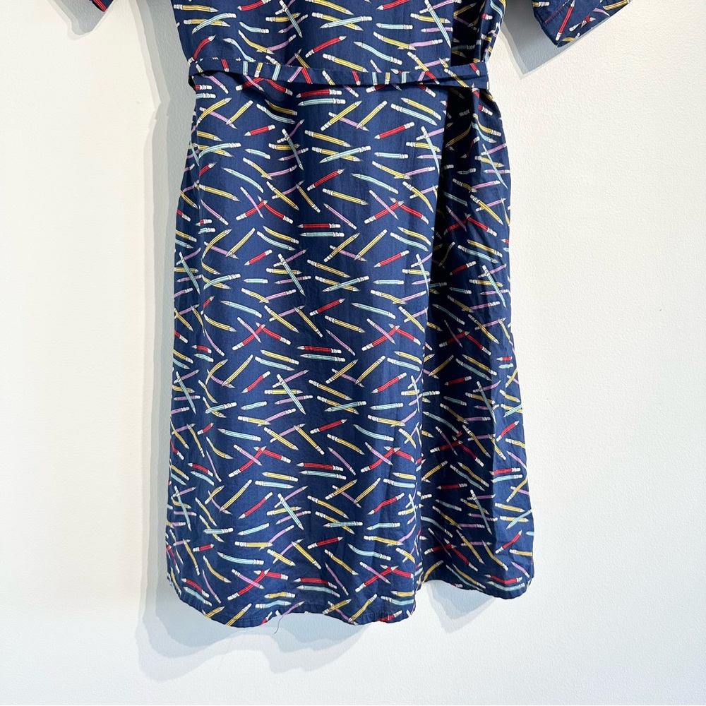 ModCloth Navy Multicolor Patterned Shirt Dress - Picture 7 of 11